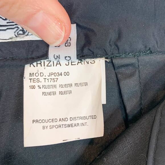 VINTAGE KRIZIA JEANS high rise satin pants windbreaker straight leg 2846 - Picture 9 of 11